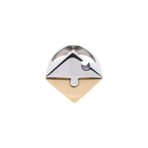 Anello Puzzle Incastro indossato