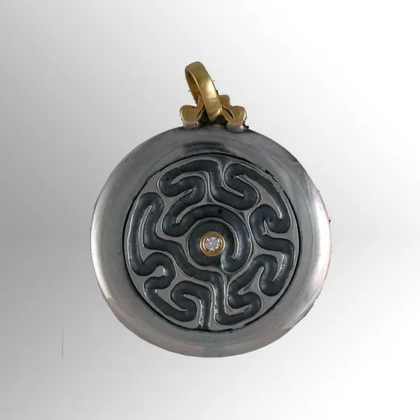 Ciondolo Labirinto pallini in bronzo - Ventrella Gioiellieri