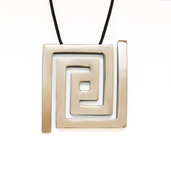 Bronze Dotted Labyrinth Pendant